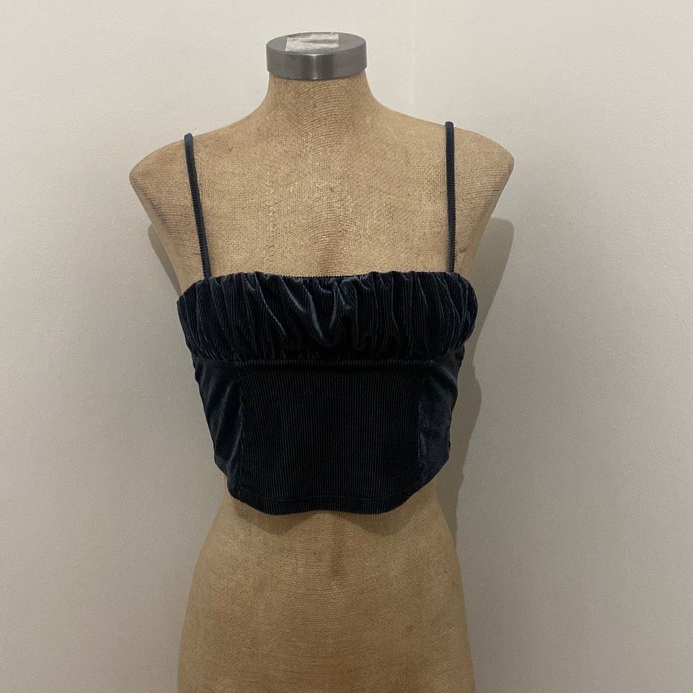 Urban Outfitters Blue Corduroy Eden Ruched Cami Top
